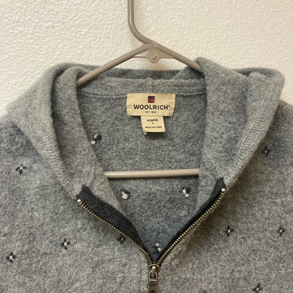WOOLRICH Zippered Color Block Hooded Cardigan (L) - Picture 6 of 7